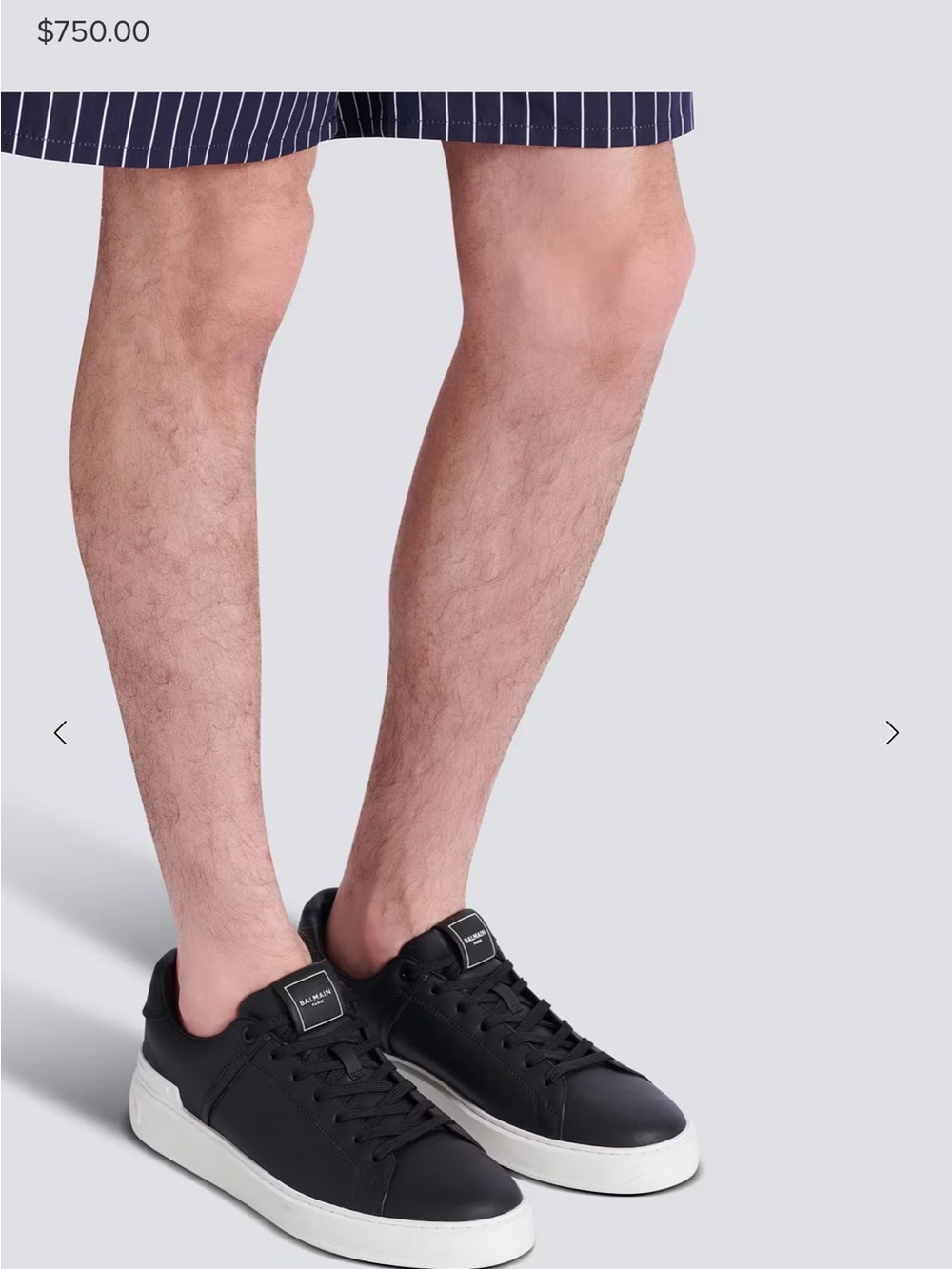 Authentic Balmain B-Court trainers in calfskin